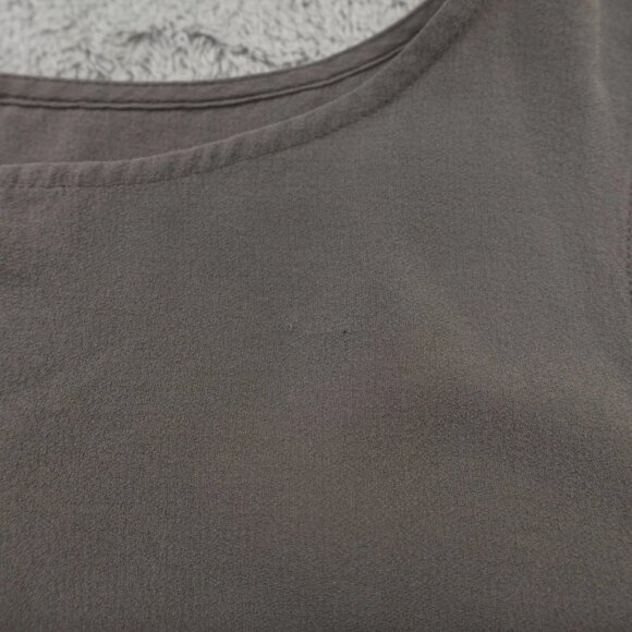 Eileen Fisher Silk Tunic Top Womens Large Gray Stone Taupe Tank Shell Minimalist - Picture 7 of 8